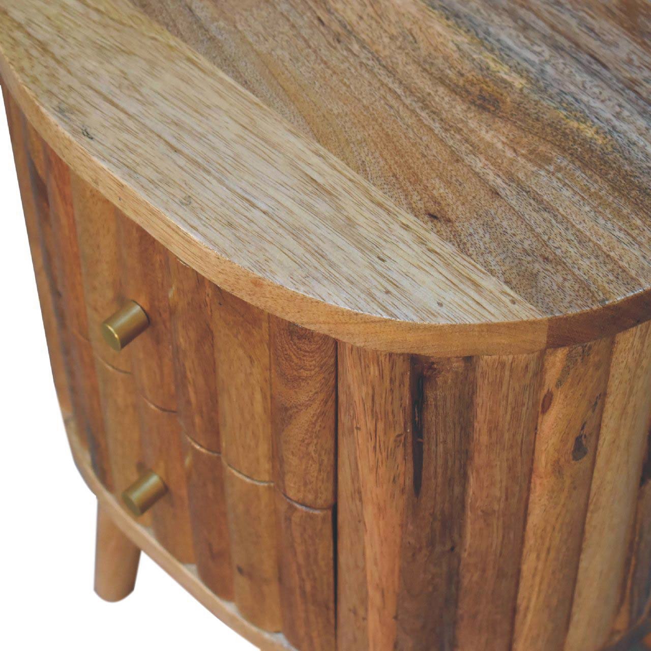Stripe Bedside Table | Oak-Ish Solid Mango Wood