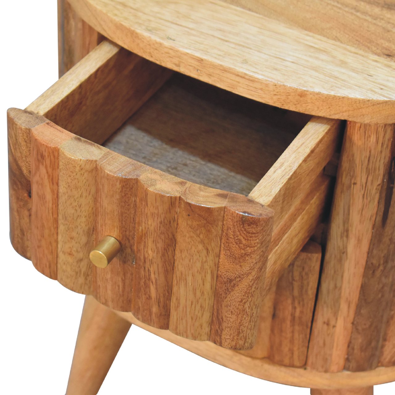 Stripe Bedside Table | Oak-Ish Solid Mango Wood