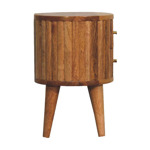 Stripe Bedside Table | Oak-Ish Solid Mango Wood