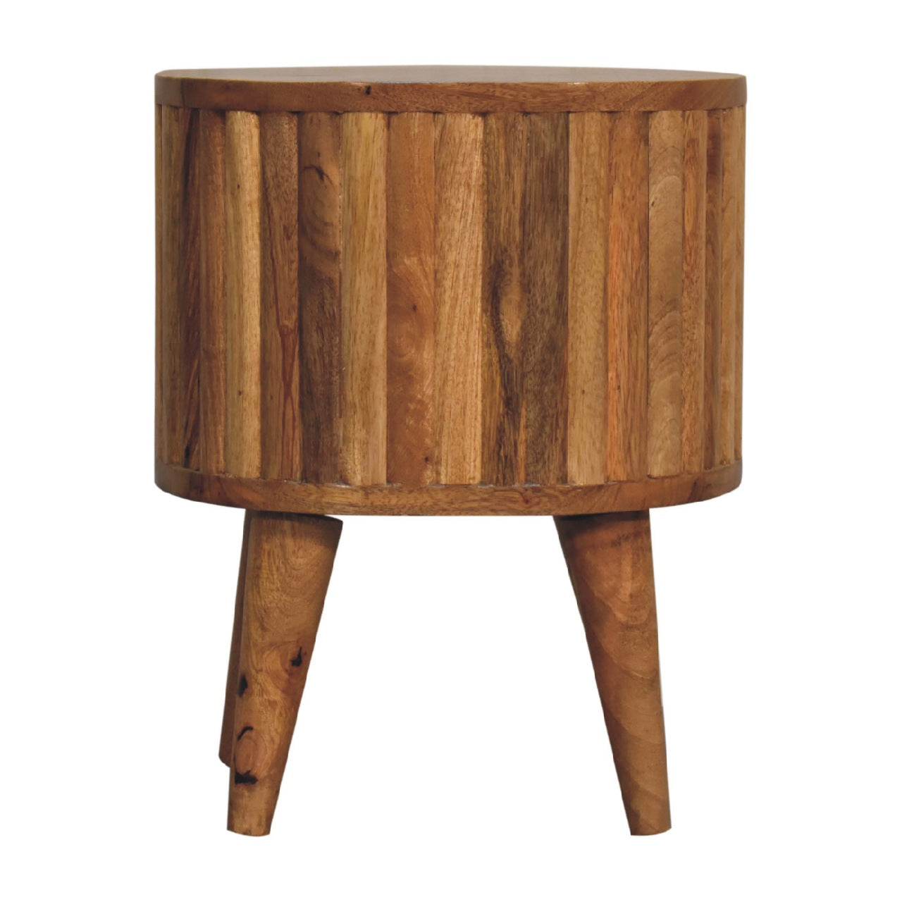 Stripe Bedside Table | Oak-Ish Solid Mango Wood