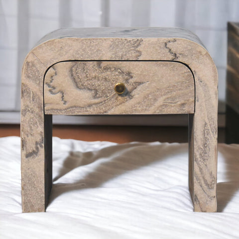Nouveau Bedside Table | Oak-Ish Solid Mango Wood