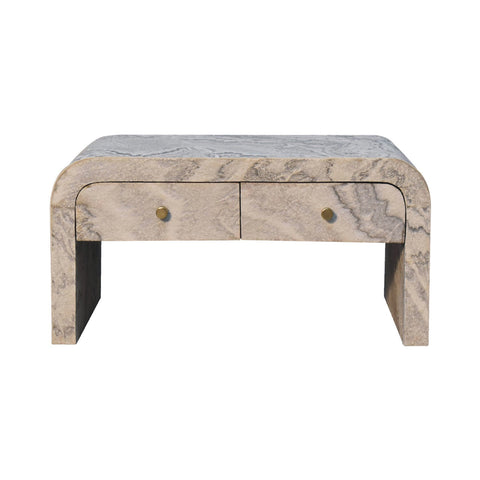 Nouveau Coffee Table | Marble-Effect Solid Mango Wood