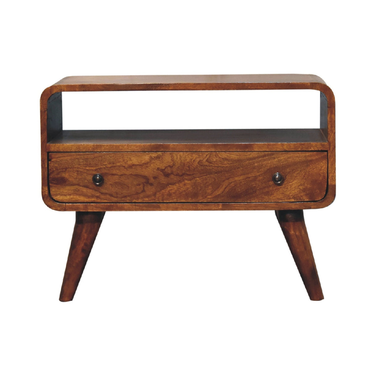 Mini Chestnut Curved Chest of Drawers