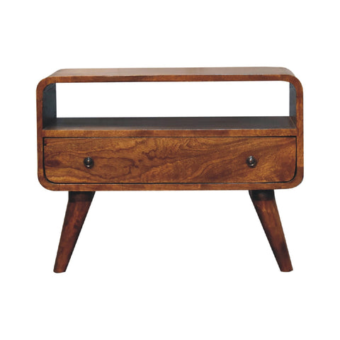 Mini Chestnut Curved Chest of Drawers