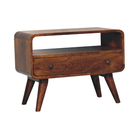 Mini Chestnut Curved Chest of Drawers