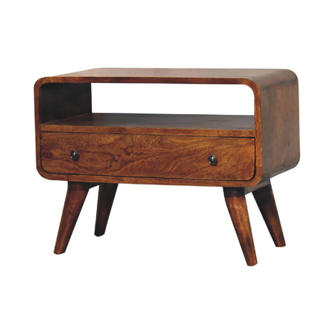 Mini Chestnut Curved Chest of Drawers