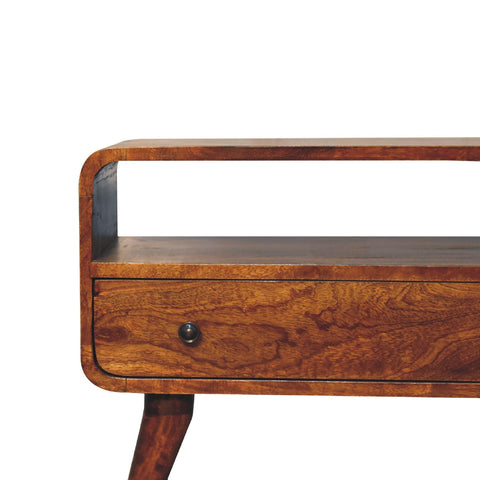 Mini Chestnut Curved Chest of Drawers