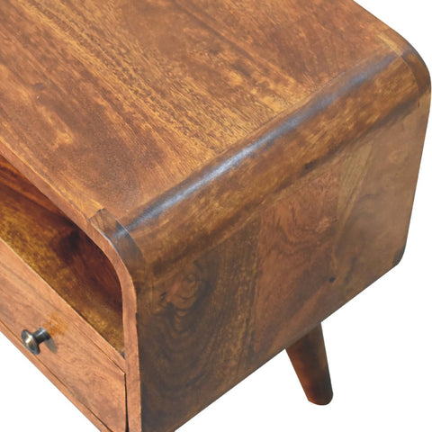Mini Chestnut Curved Chest of Drawers