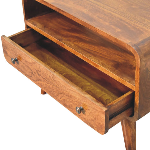 Mini Chestnut Curved Chest of Drawers