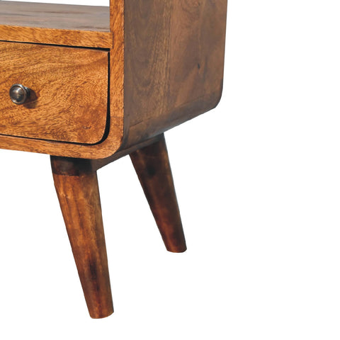 Mini Chestnut Curved Chest of Drawers