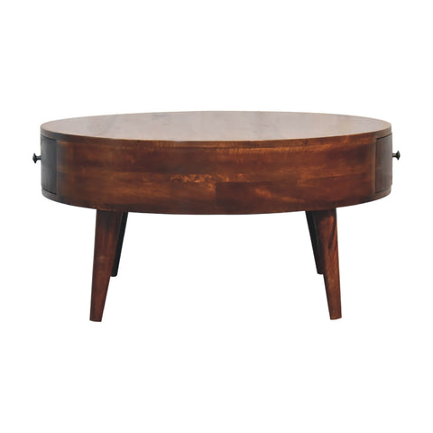 Odyssey Coffee Table | Chestnut Solid Mango Wood Hand-Carved