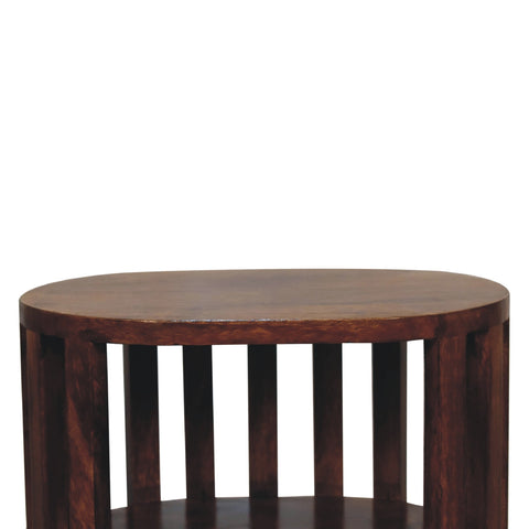 Ariella Double Shelf Chestnut Bedside Table