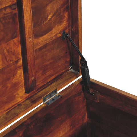 Buffalo Hide Chestnut Storage Trunk Storage Bench | Linen Hidden Storage