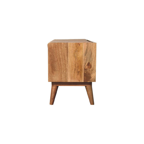 Oak-ish Bench with Tan Leather Seatpad | Chestnut