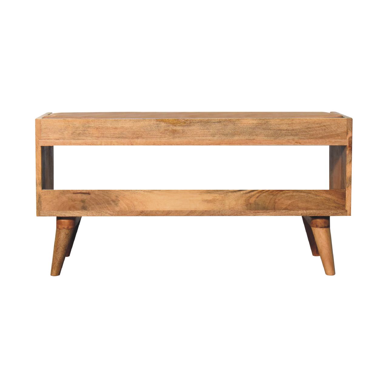 Oak-ish Bench with Tan Leather Seatpad | Chestnut