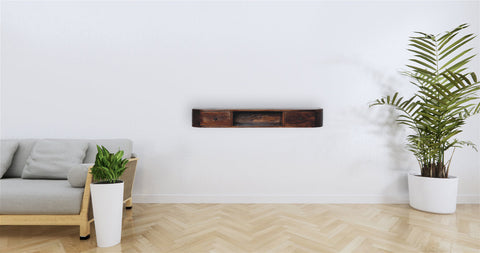Lunar 2-Drawer Wall Mounted Console Chest of Drawers | Wall-Mounted