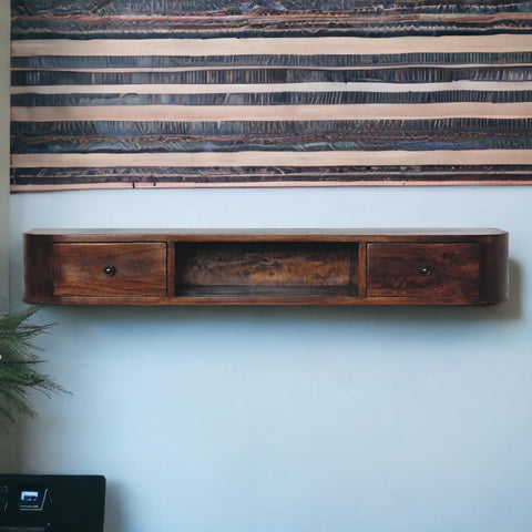 Lunar 2-Drawer Wall Mounted Console Chest of Drawers | Wall-Mounted