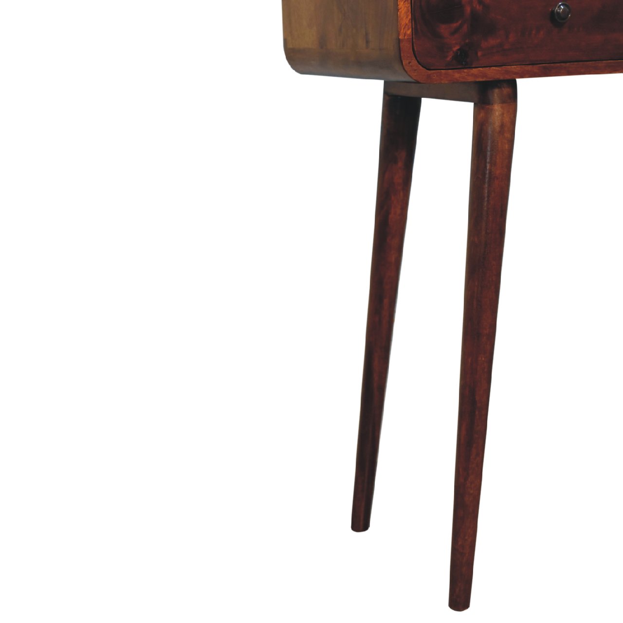 Chestnut Curved Hallway Table Chest of Drawers