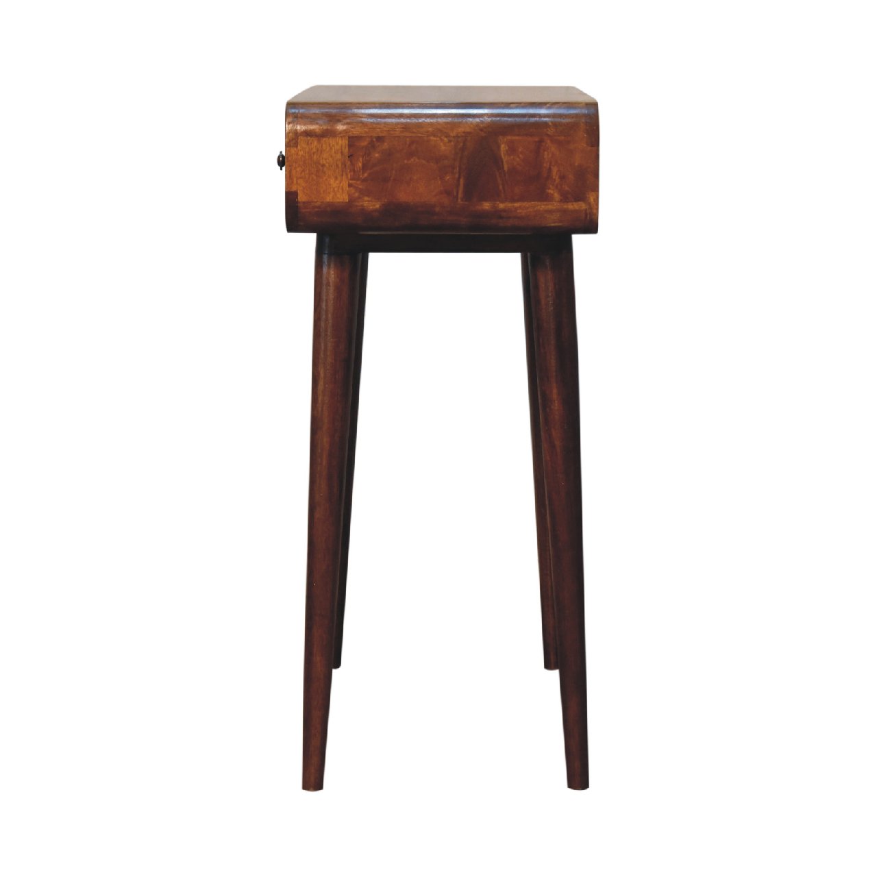 Chestnut Curved Hallway Table Chest of Drawers