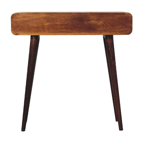 Chestnut Curved Hallway Table Chest of Drawers