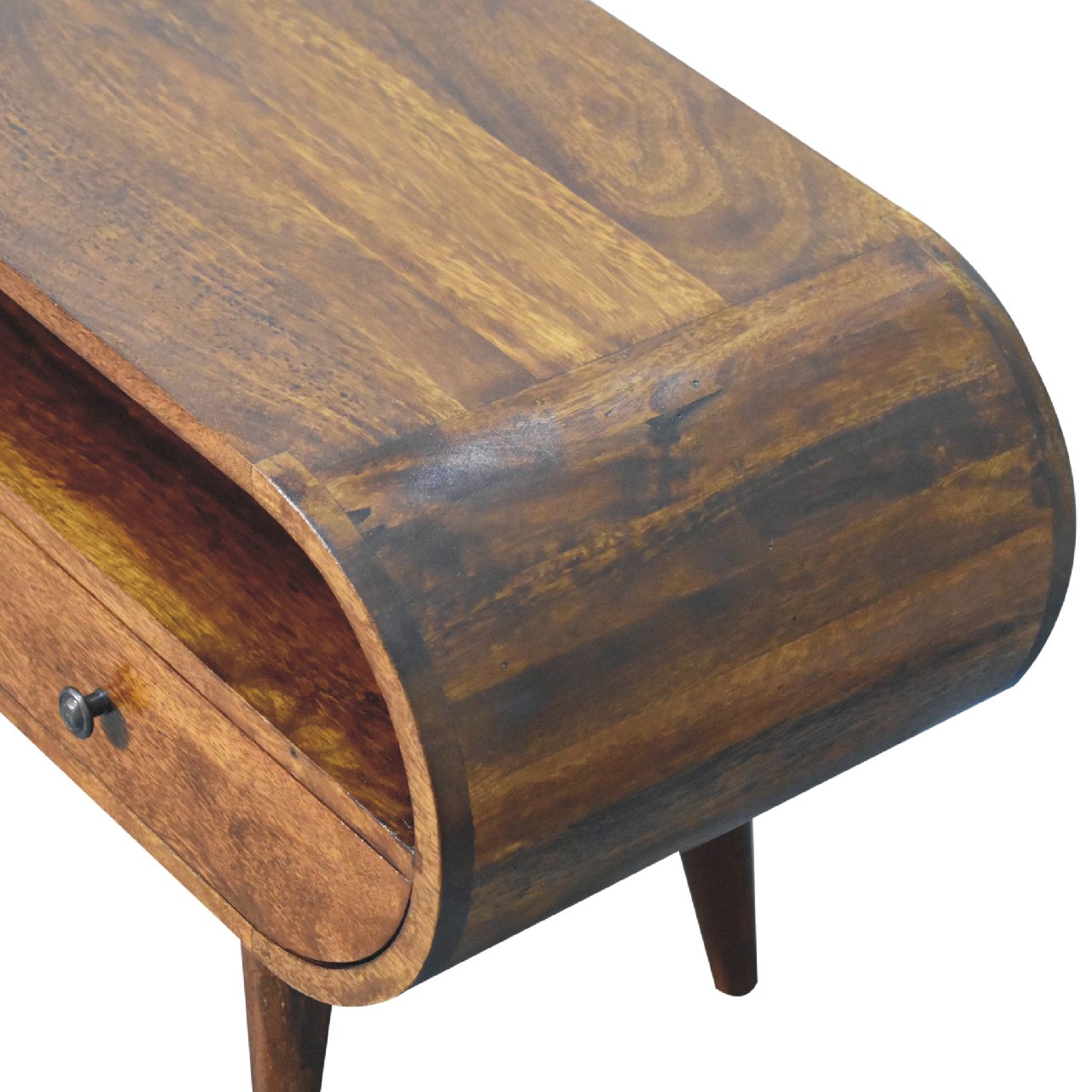 Chestnut Circular TV Stand Chest of Drawers