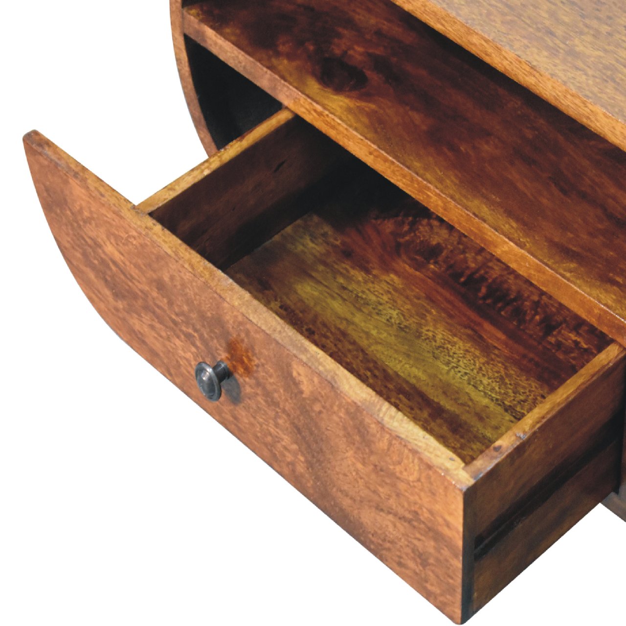 Chestnut Circular TV Stand Chest of Drawers