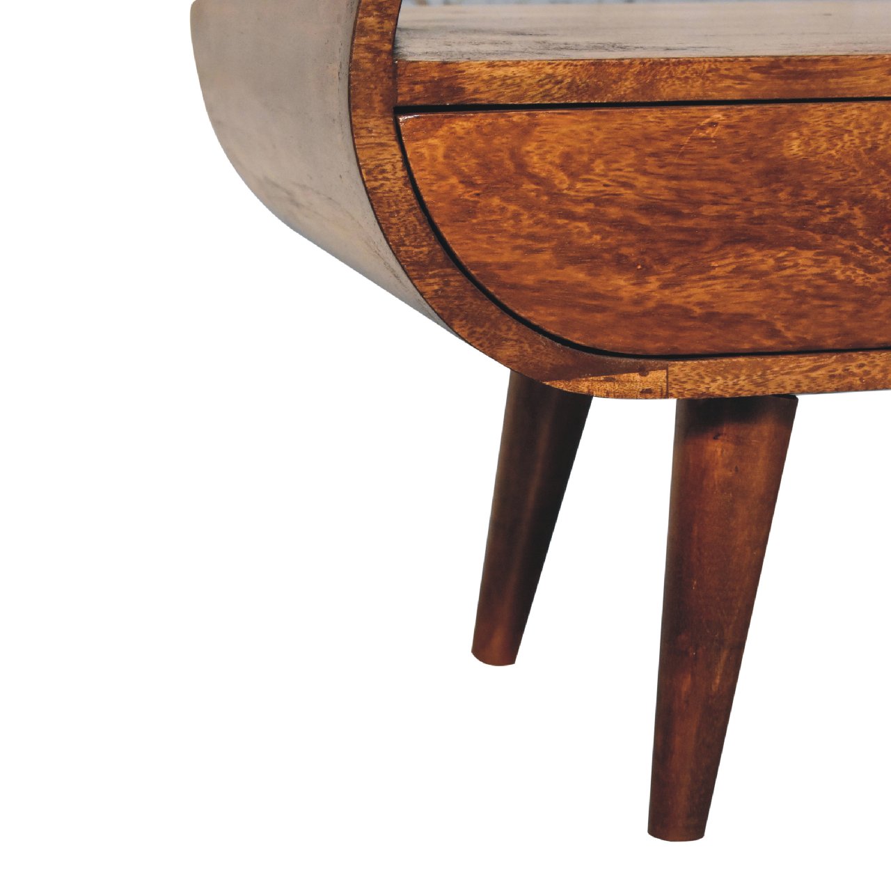 Chestnut Circular TV Stand Chest of Drawers