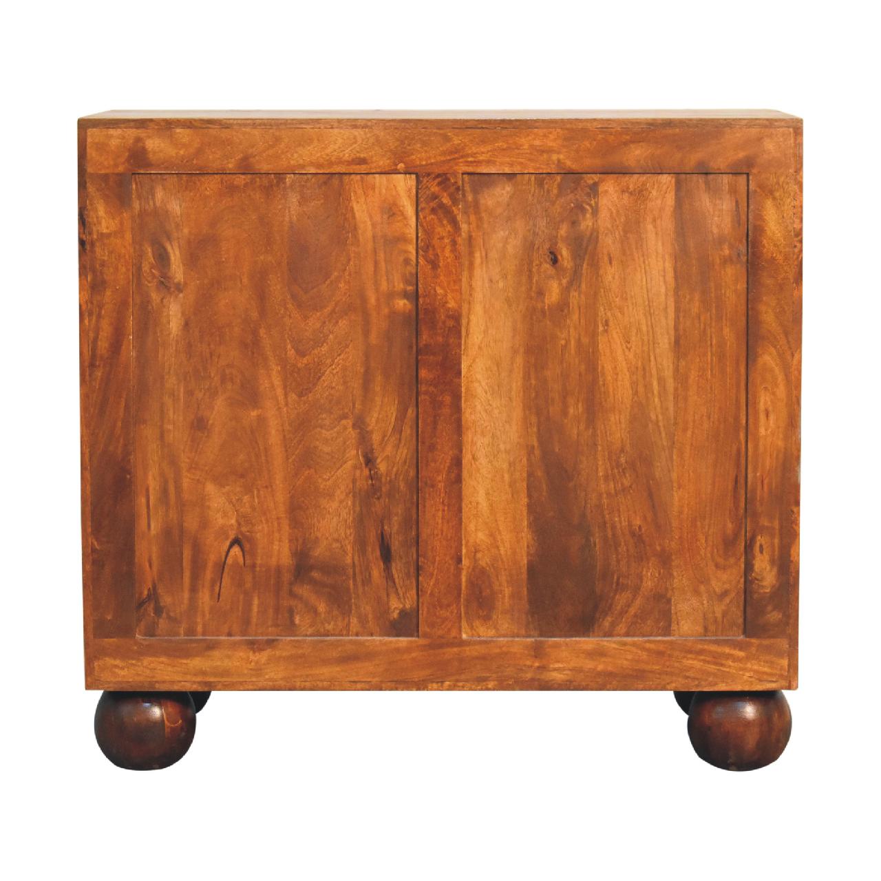 Chestnut Carved Ball Chest of Drawers | Linen Hand-Carved