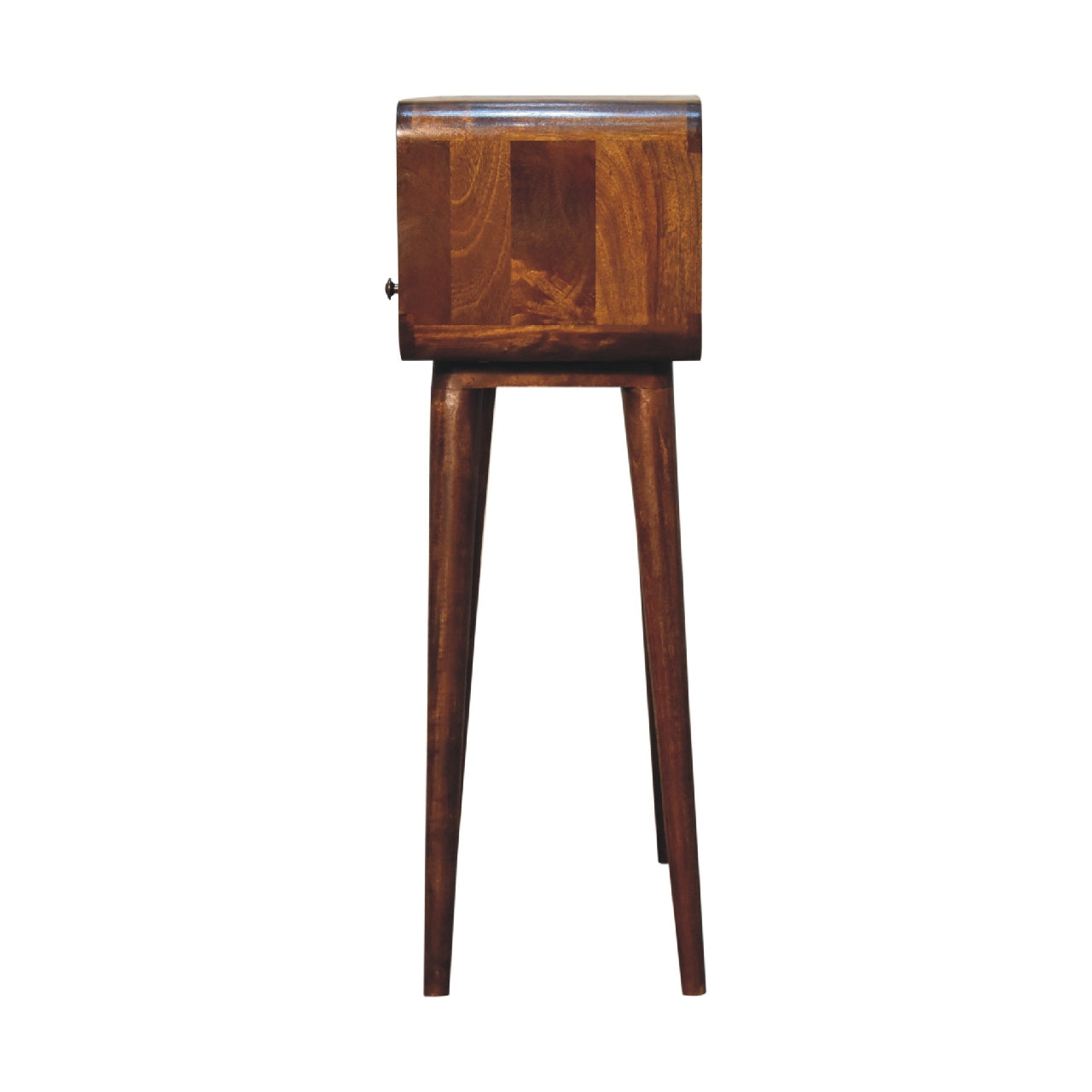 Chestnut Nordic Style One Drawer & One Open Slot Chest of Drawers
