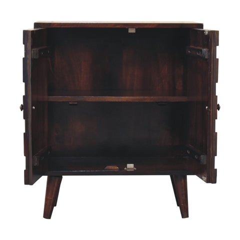 Mini Pineapple Carved Light Walnut Chest of Drawers | Hand-Carved
