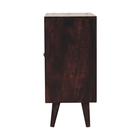 Mini Pineapple Carved Light Walnut Chest of Drawers | Hand-Carved