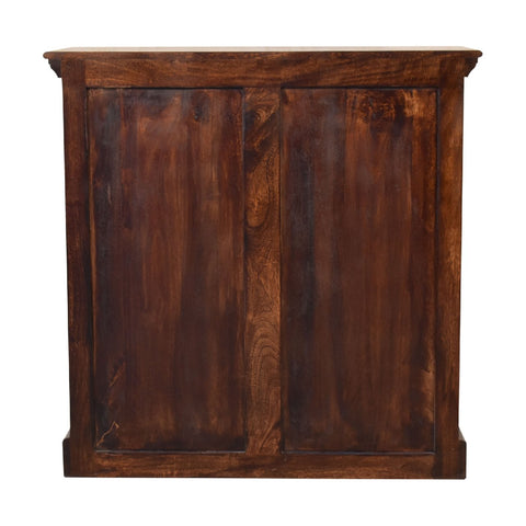 Light Walnut Cabinet with Glazed Doors Chest of Drawers