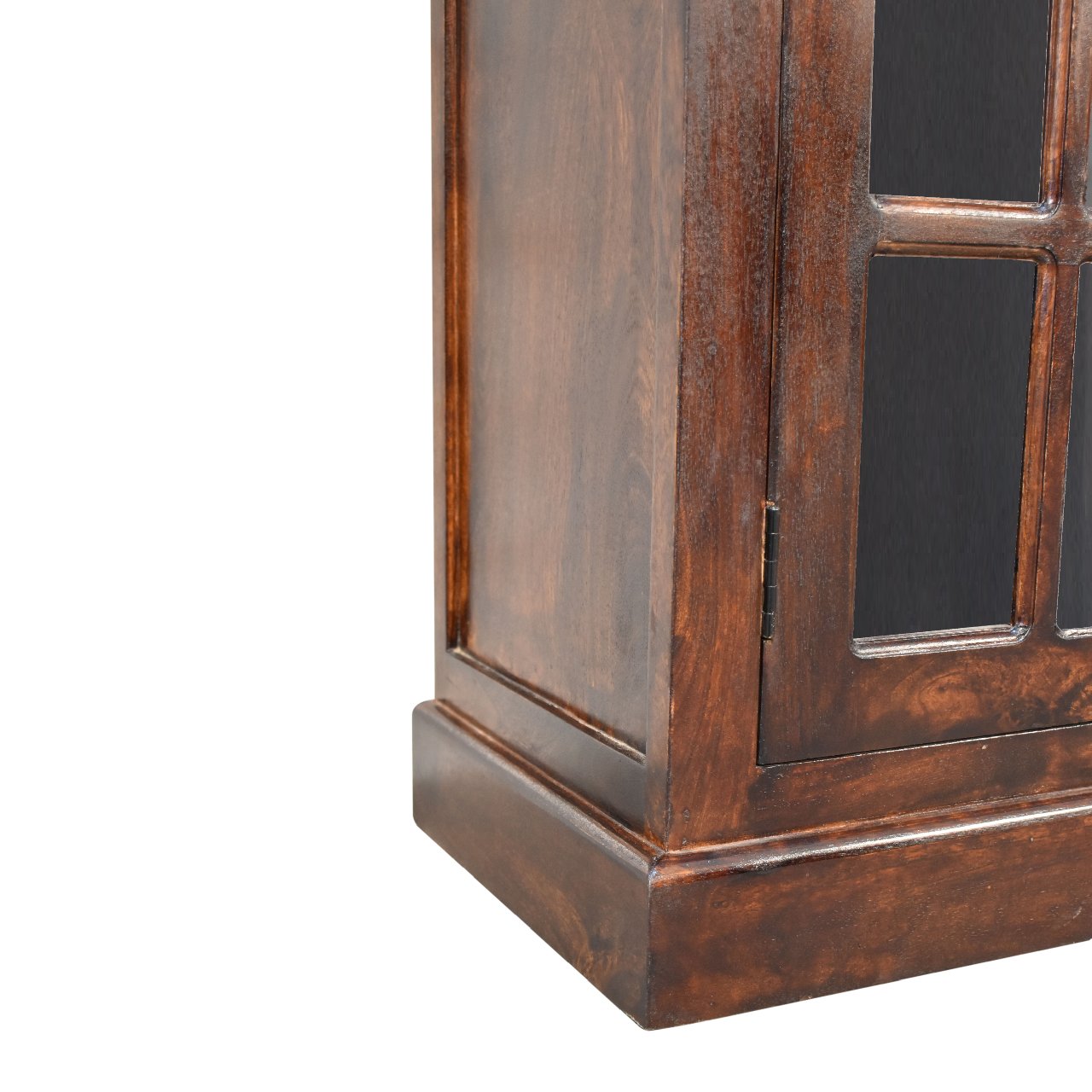 Light Walnut Cabinet with Glazed Doors Chest of Drawers