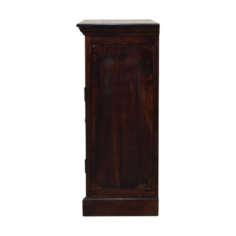 Light Walnut Cabinet with Glazed Doors Chest of Drawers