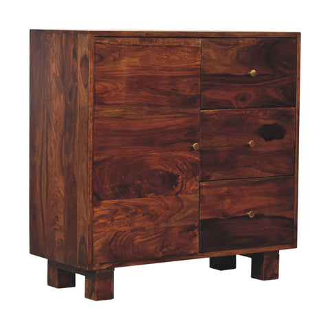 Tula Mini Sideboard Chest of Drawers | Chestnut Solid Mango Wood