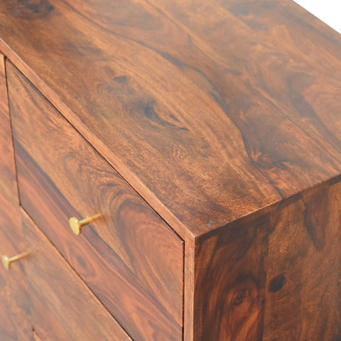 Tula Mini Sideboard Chest of Drawers | Chestnut Solid Mango Wood