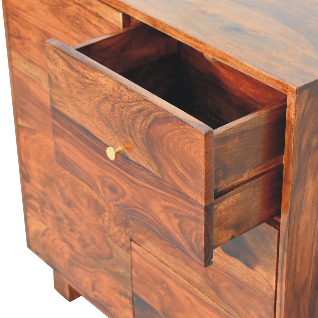 Tula Mini Sideboard Chest of Drawers | Chestnut Solid Mango Wood