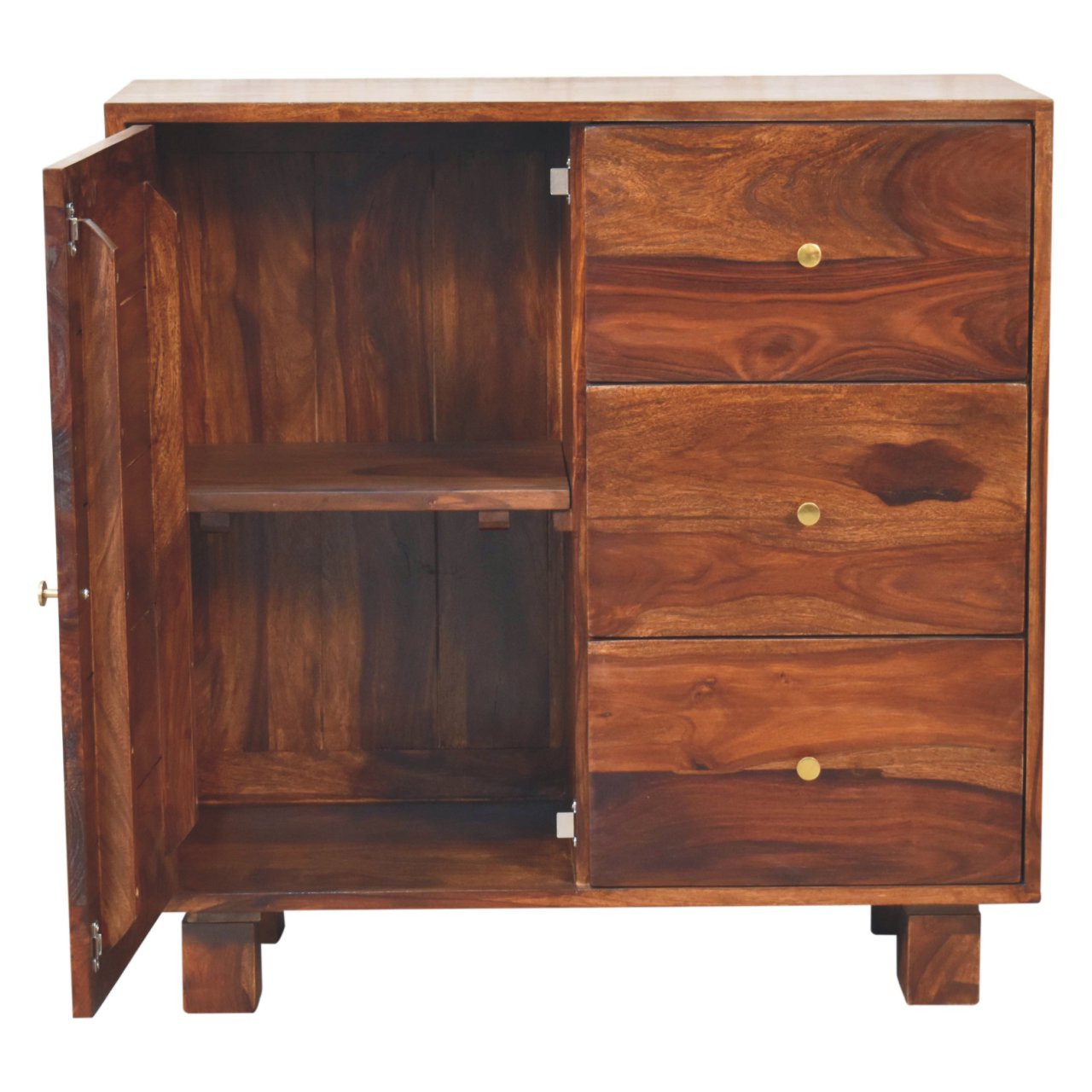 Tula Mini Sideboard Chest of Drawers | Chestnut Solid Mango Wood