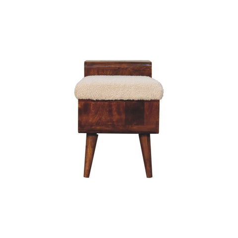 Boucle Carved Chestnut Telephone Table Chest of Drawers | Hand-Carved