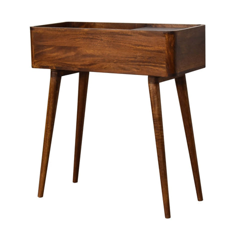 Open-top Chestnut Console Chest of Drawers
