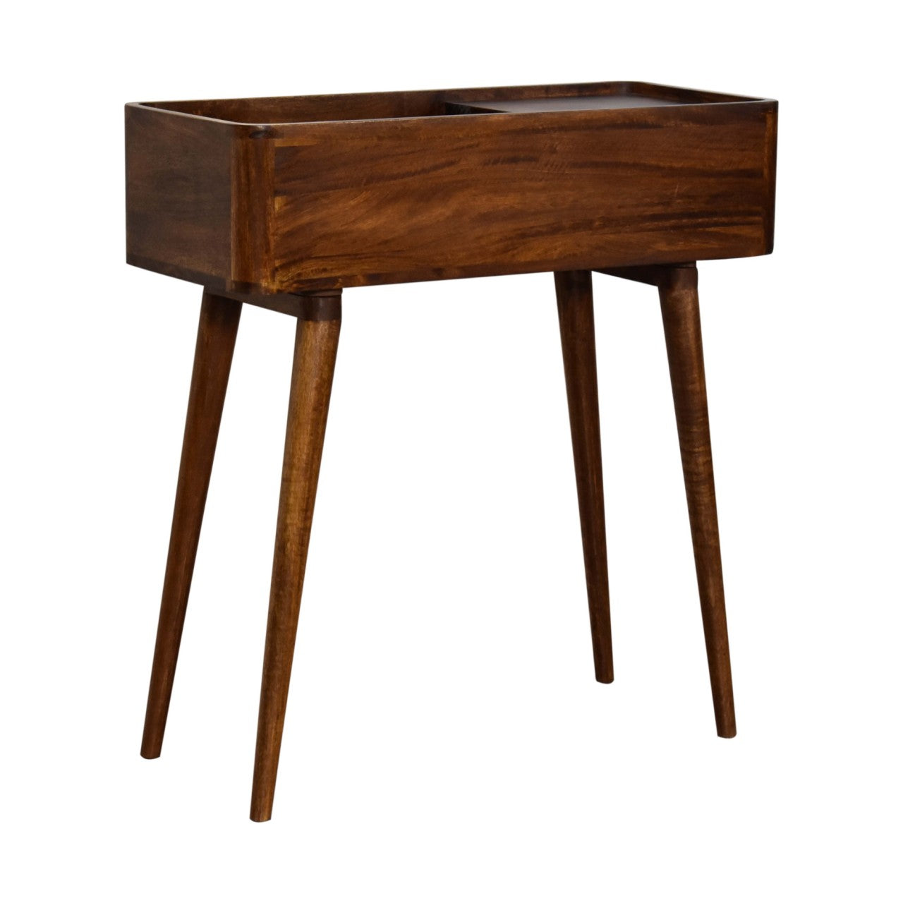 Open-top Chestnut Console Chest of Drawers