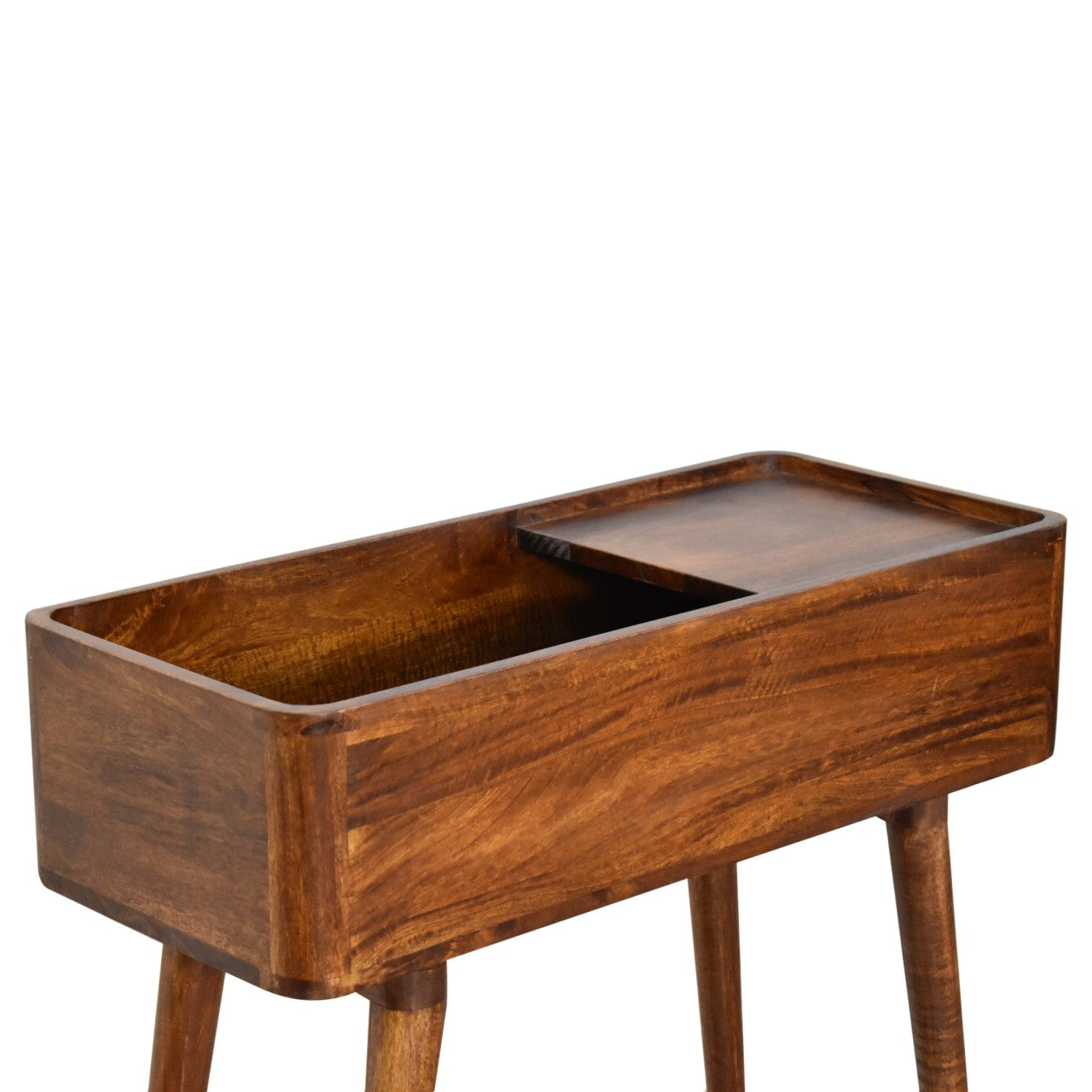 Open-top Chestnut Console Chest of Drawers
