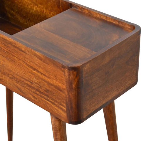 Open-top Chestnut Console Chest of Drawers