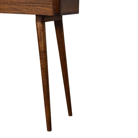 Open-top Chestnut Console Chest of Drawers