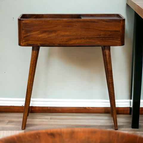Open-top Chestnut Console Chest of Drawers