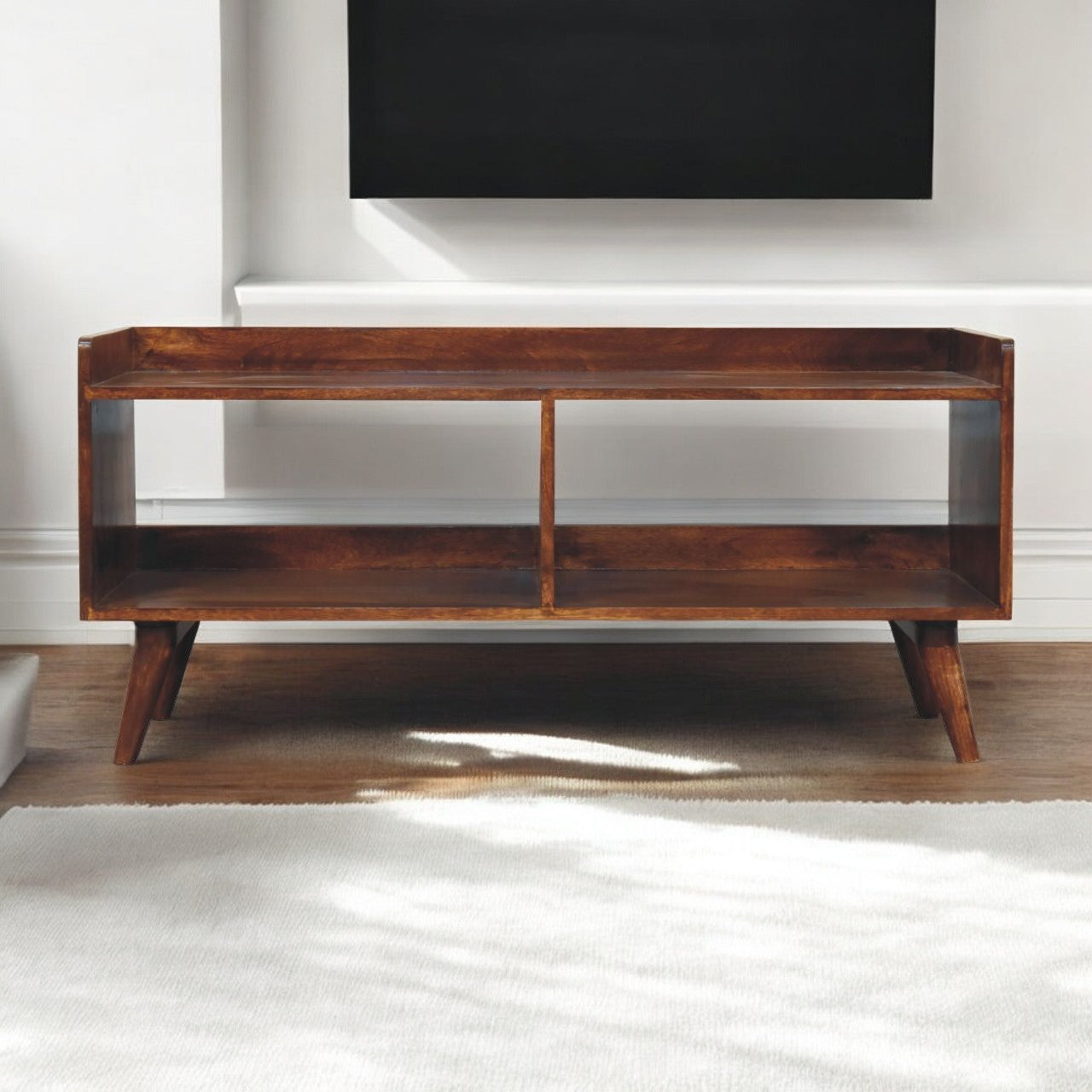 Open-top Chestnut Chest of Drawers