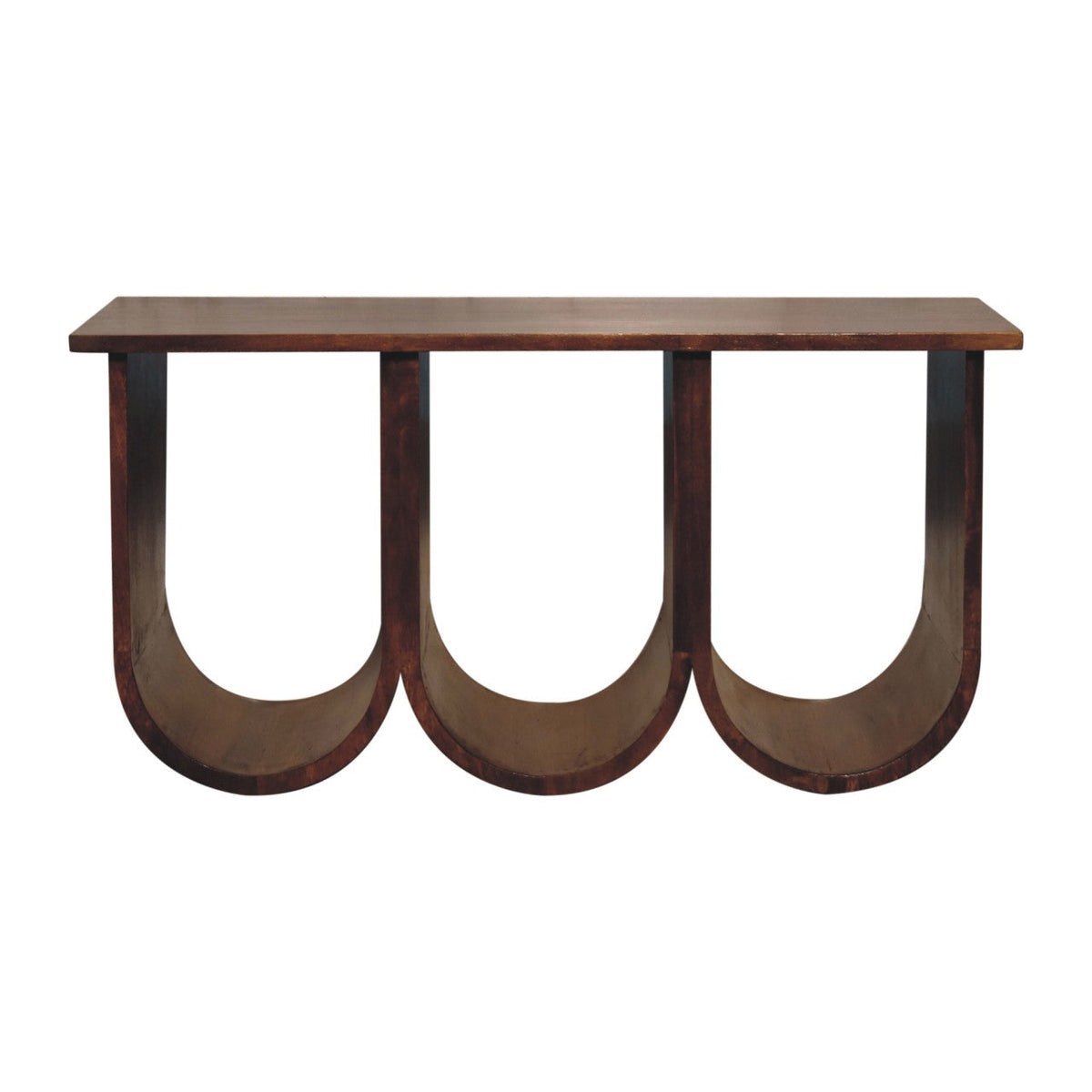 Triple Open Style Coffee Table | Chestnut Solid Mango Wood