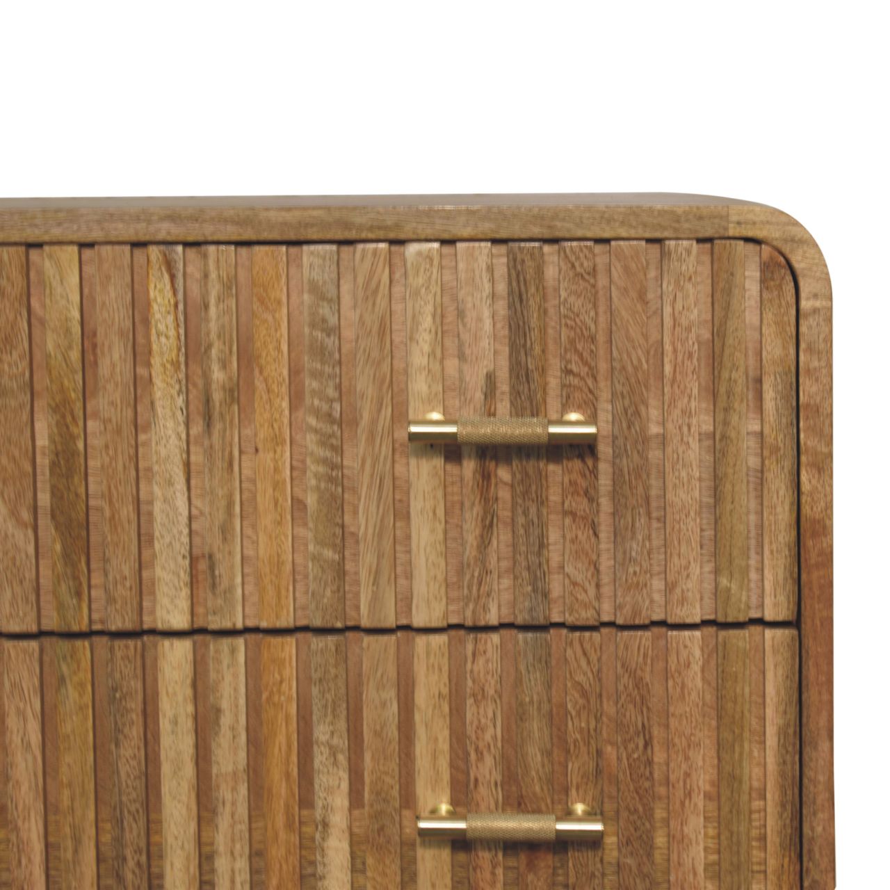 T-bar Ridged Chest of Drawers | Oak Solid Mango Wood