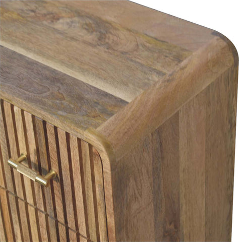 T-bar Ridged Chest of Drawers | Oak Solid Mango Wood