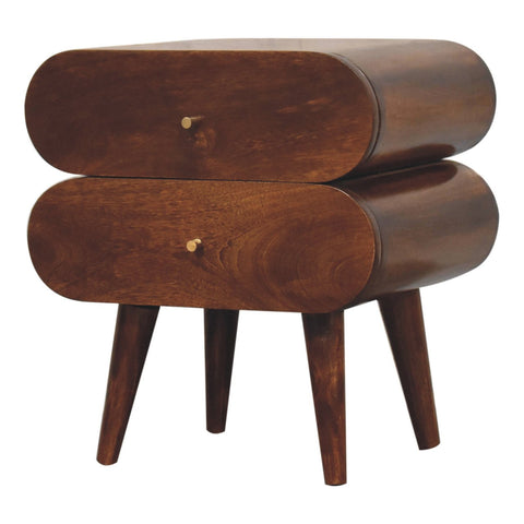Bubble Chestnut Bedside Table